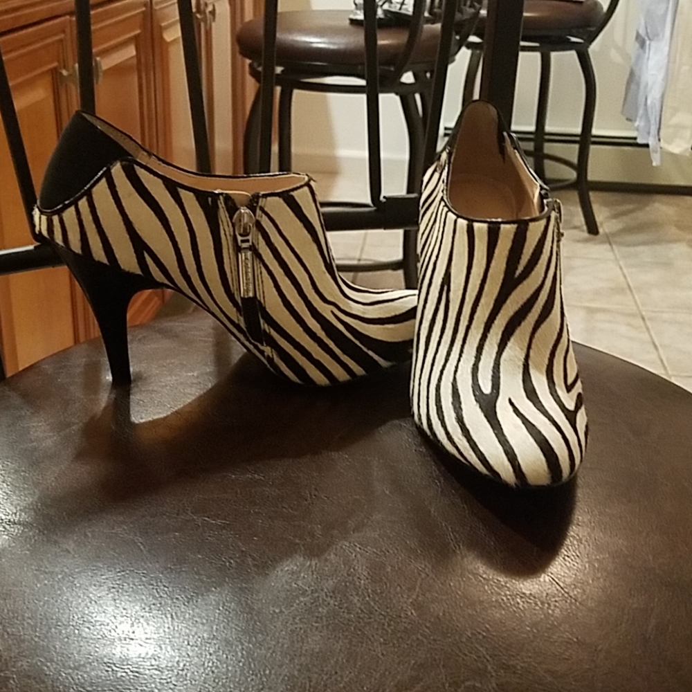CALVIN KLEIN ZEBRA CALF HAIR BOOTIE